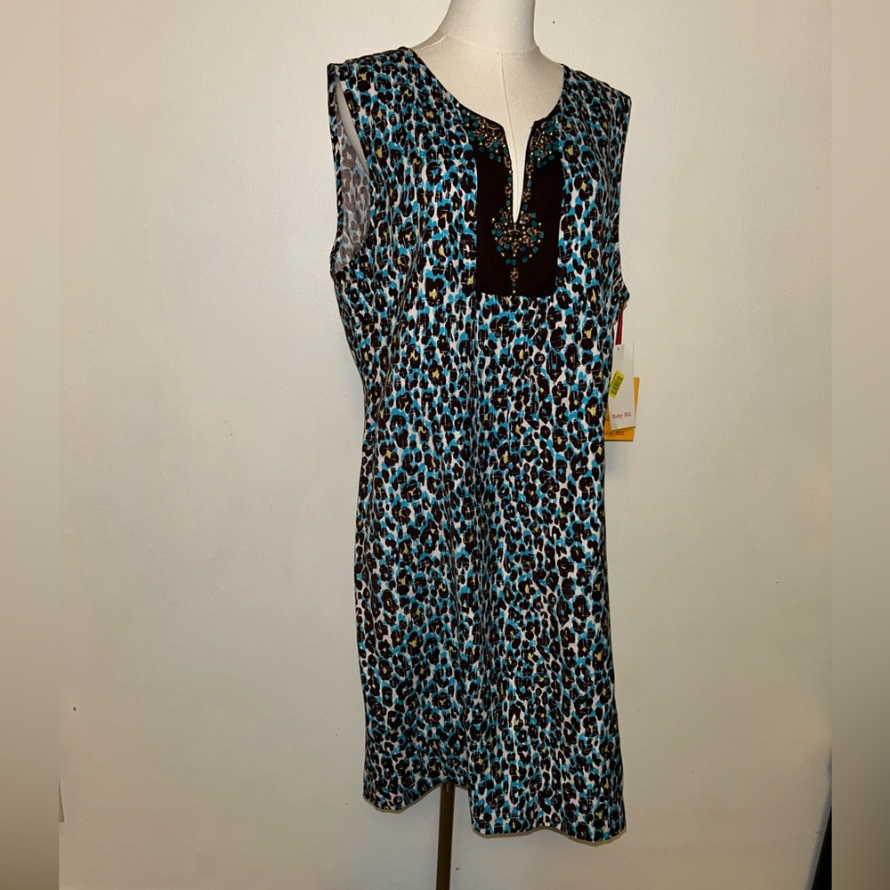 💙🤎♦️NWT Ruby Rd. Animal Print Dress🤎💙 - Picture 5 of 12